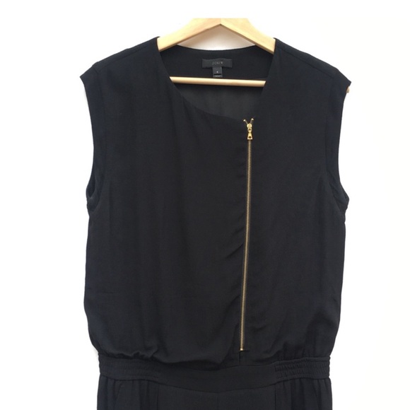 J Crew Crepe Asymmetrical Zipper Jumpsuit - Picture 3 of 4